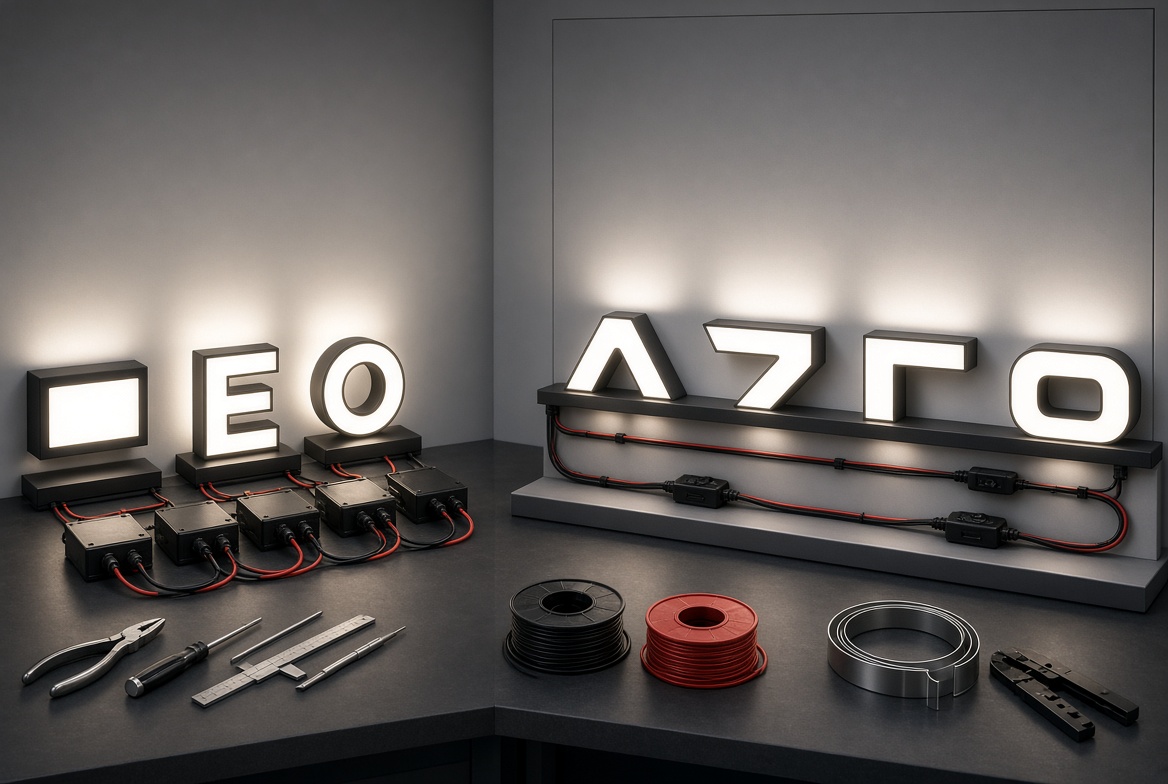 أنظمة LED 12 فولت مقابل 24 فولت: اختيار الجهد لللافتات كبيرة الحجم